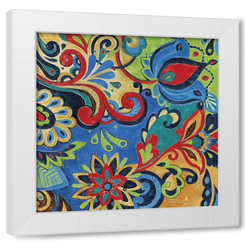 Celebration I White Modern Wood Framed Art Print by Donovan, Maria