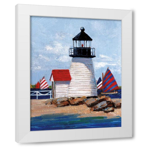 Edgartown Lighthouse White Modern Wood Framed Art Print by Swatland, Sally
