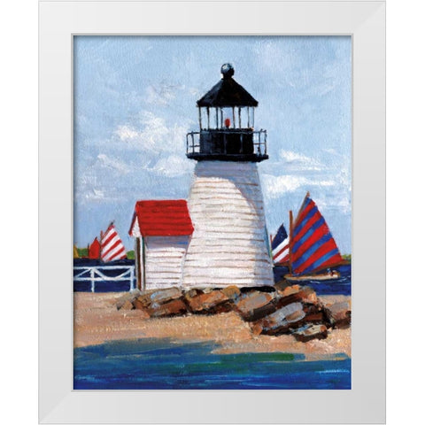 Edgartown Lighthouse White Modern Wood Framed Art Print by Swatland, Sally