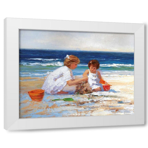 On the Shore White Modern Wood Framed Art Print by Swatland, Sally