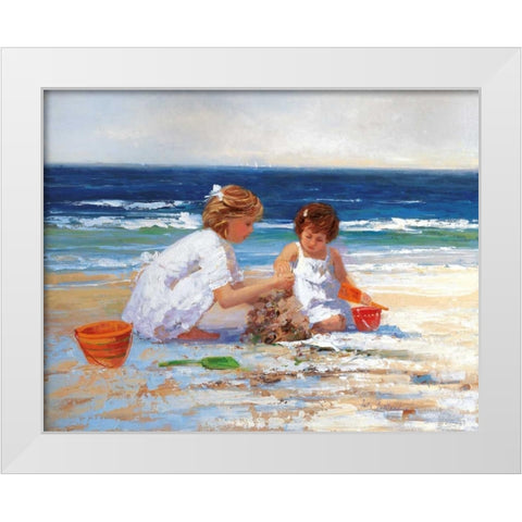 On the Shore White Modern Wood Framed Art Print by Swatland, Sally