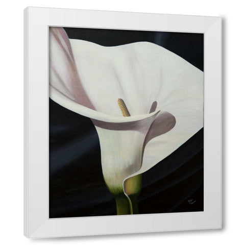 Black Tie Lily White Modern Wood Framed Art Print by Macoce, Ellen