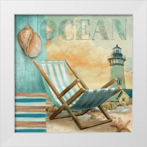 Ocean White Modern Wood Framed Art Print by Knutsen, Conrad
