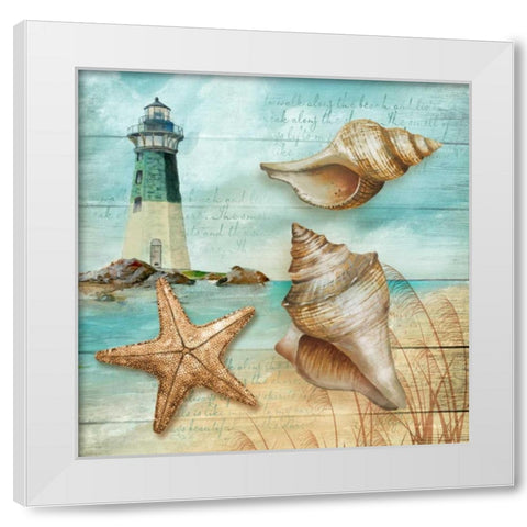 Shore White Modern Wood Framed Art Print by Knutsen, Conrad