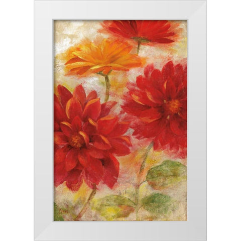 Red Floral II White Modern Wood Framed Art Print by Nan