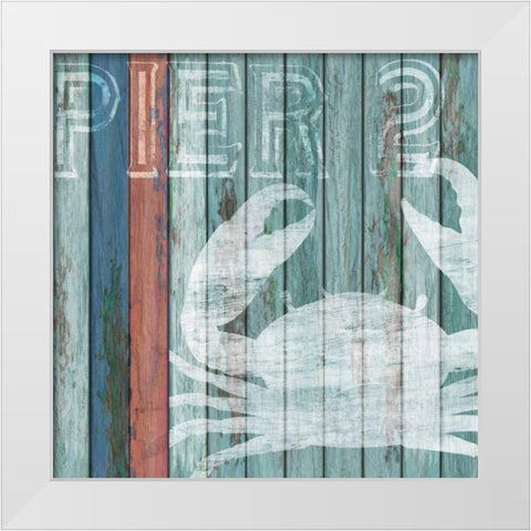 Pier 2 White Modern Wood Framed Art Print by Knutsen, Conrad