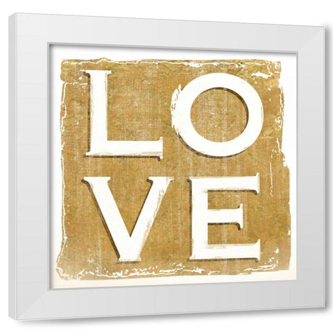 Love White Modern Wood Framed Art Print by Donovan, Kelly
