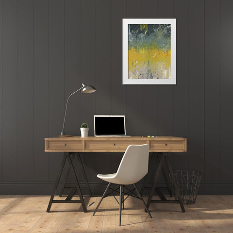 Yellow Abstract I White Modern Wood Framed Art Print by Coopersmith, Justin