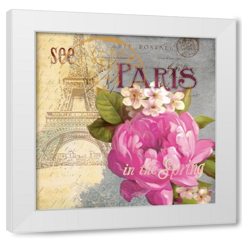 Paris in the Spring I White Modern Wood Framed Art Print by Robinson, Carol