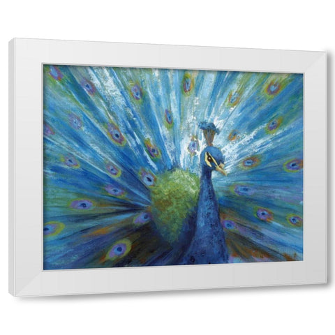 Majestic in Blue White Modern Wood Framed Art Print by Nan