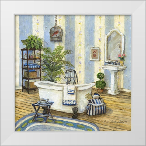 Guest Ready I White Modern Wood Framed Art Print by Olson, Charlene