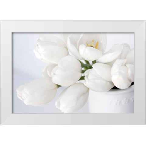 Elegant in White White Modern Wood Framed Art Print by Naugle, Karen