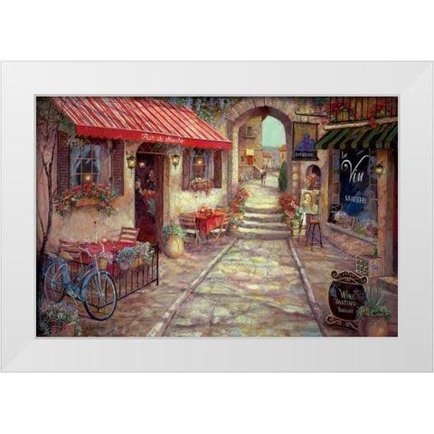 Bar du Marche White Modern Wood Framed Art Print by Manning, Ruane