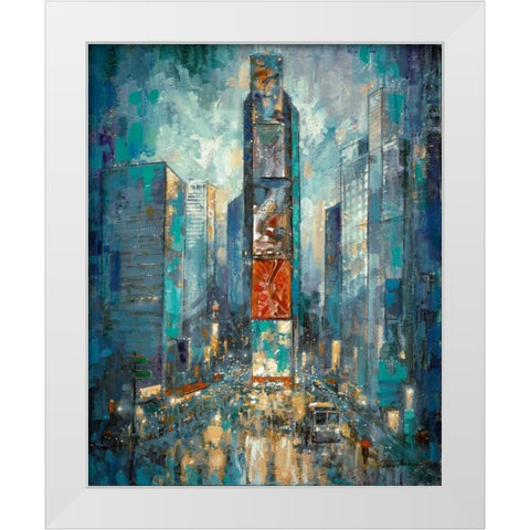 City of Lights White Modern Wood Framed Art Print by Manning, Ruane