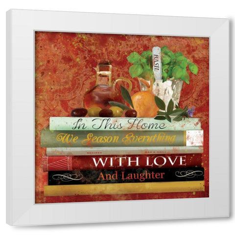 Cookbooks I White Modern Wood Framed Art Print by Robinson, Carol