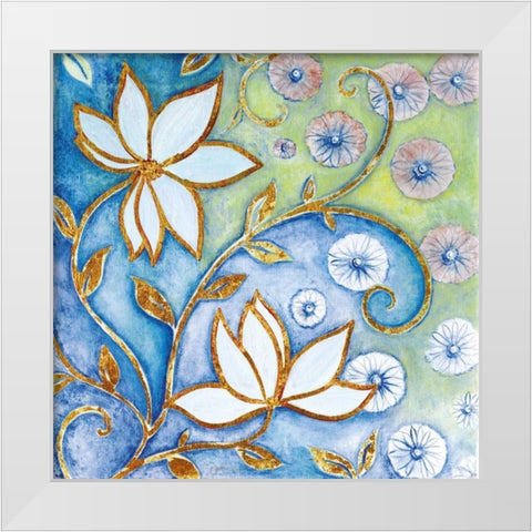 Garden Fantasy I White Modern Wood Framed Art Print by Tava Studios