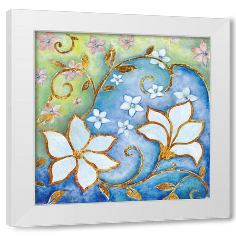 Garden Fantasy II White Modern Wood Framed Art Print by Tava Studios