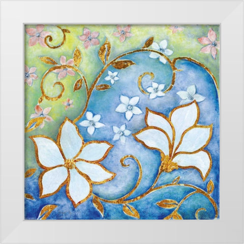 Garden Fantasy II White Modern Wood Framed Art Print by Tava Studios