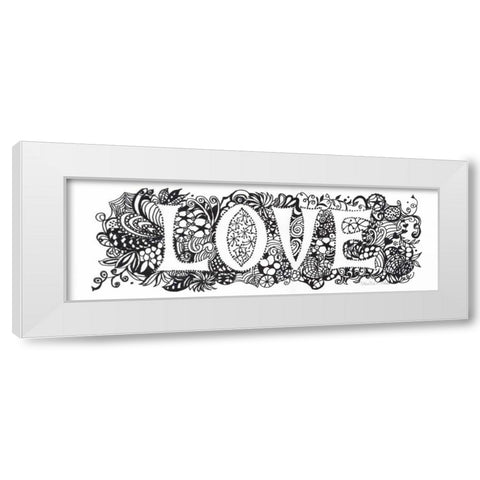 Love White Modern Wood Framed Art Print by Olson, Charlene