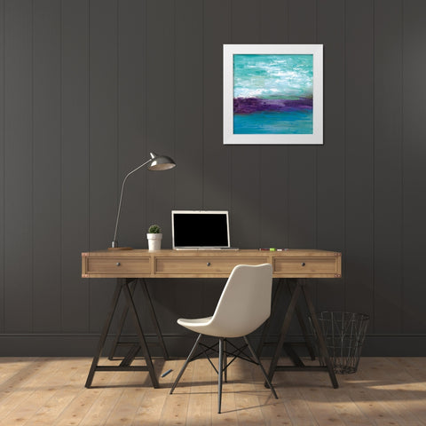 The Wave White Modern Wood Framed Art Print by Tava Studios