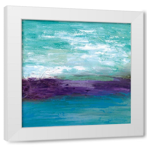The Wave White Modern Wood Framed Art Print by Tava Studios