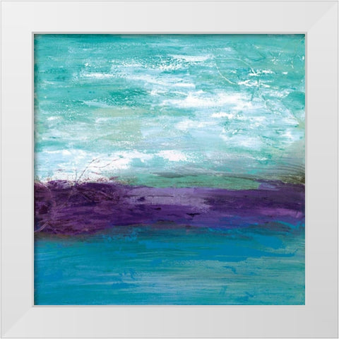 The Wave White Modern Wood Framed Art Print by Tava Studios