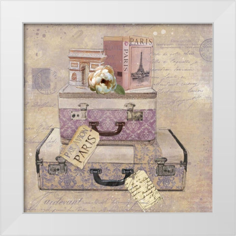 Trip to Paris II White Modern Wood Framed Art Print by Robinson, Carol