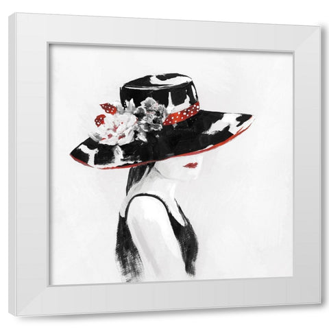 Red on Black I White Modern Wood Framed Art Print by Nan