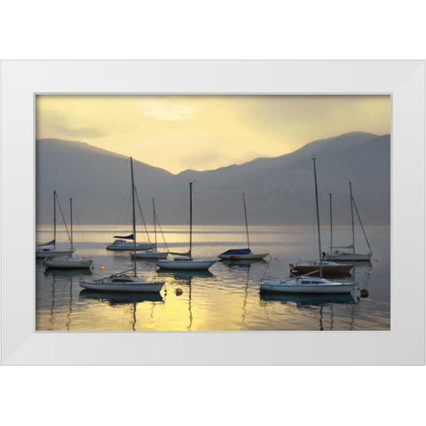 Lago di Garda White Modern Wood Framed Art Print by Delimont, Danita