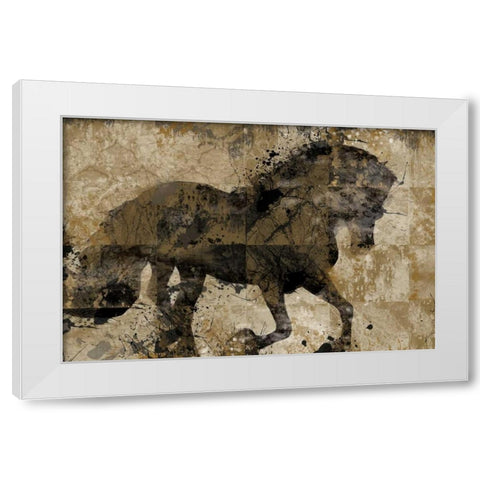 Midnight Stallion White Modern Wood Framed Art Print by Robinson, Carol