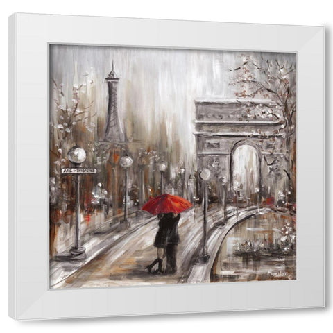 Rainy Embrace by the Art White Modern Wood Framed Art Print by Dunlap, Marilyn
