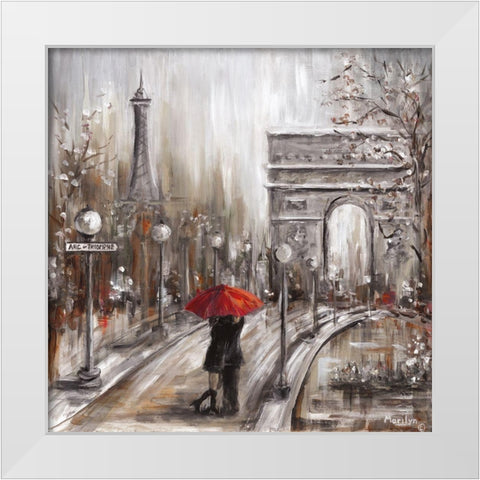 Rainy Embrace by the Art White Modern Wood Framed Art Print by Dunlap, Marilyn