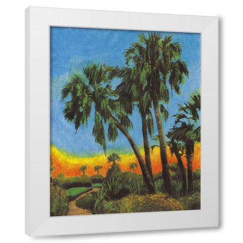 Tropical Sunset I White Modern Wood Framed Art Print by Pattinian, Merri
