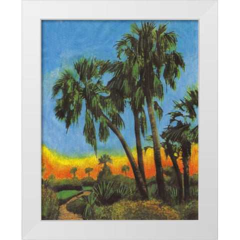 Tropical Sunset I White Modern Wood Framed Art Print by Pattinian, Merri