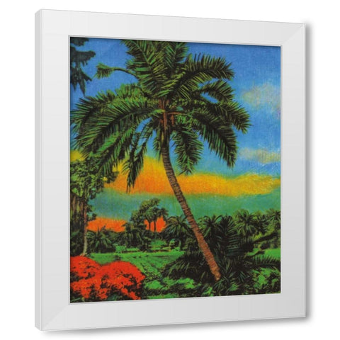 Tropical Sunset White Modern Wood Framed Art Print by Pattinian, Merri