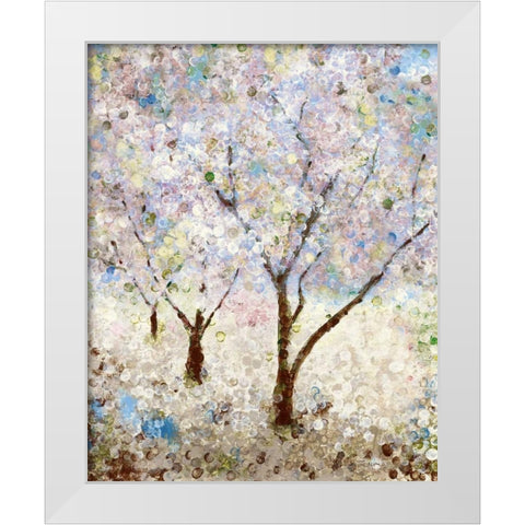 Cherry Blossoms II White Modern Wood Framed Art Print by Craven, Katrina