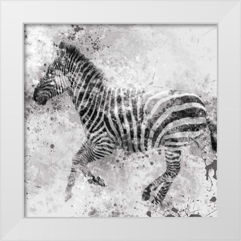 Zebra II White Modern Wood Framed Art Print by Robinson, Carol