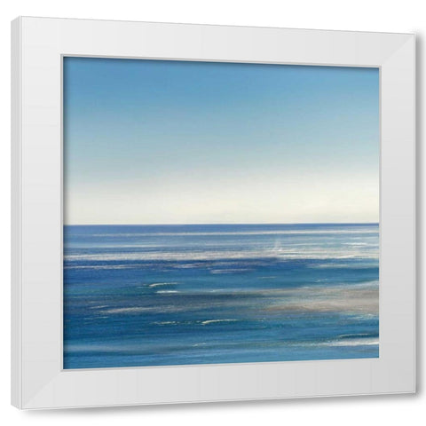 Blue Mood White Modern Wood Framed Art Print by Jackson, Susan