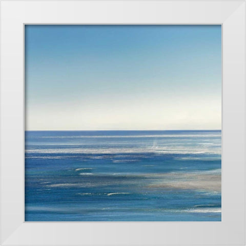 Blue Mood White Modern Wood Framed Art Print by Jackson, Susan