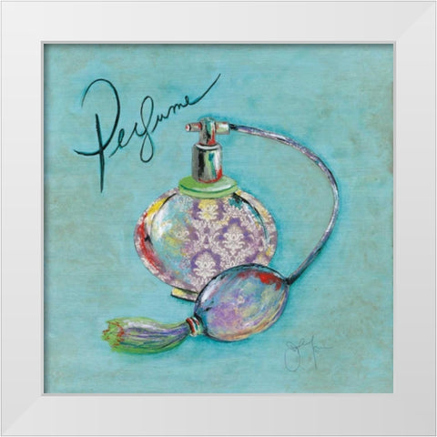Perfume White Modern Wood Framed Art Print by Tava Studios