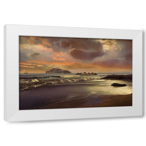 Catalina Dusk White Modern Wood Framed Art Print by Calascibetta, Mike