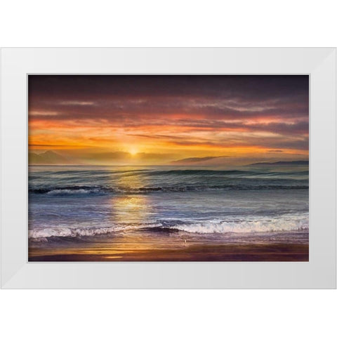 Sundown White Modern Wood Framed Art Print by Calascibetta, Mike