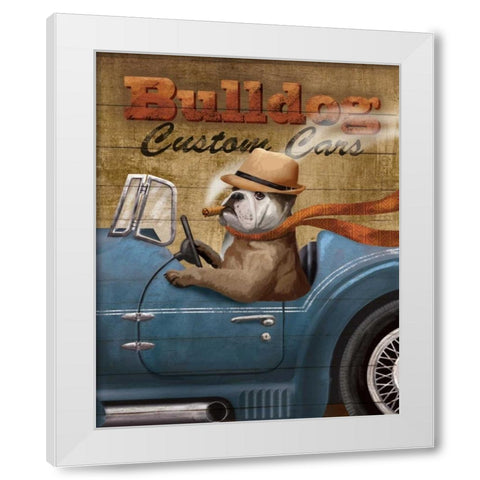 Bull Dog Custom White Modern Wood Framed Art Print by Knutsen, Conrad