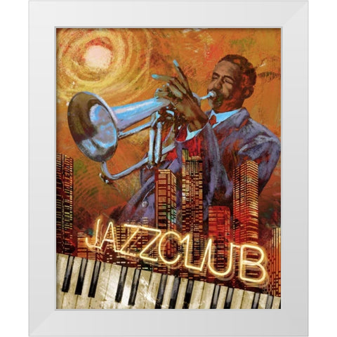Jazz Club White Modern Wood Framed Art Print by Knutsen, Conrad