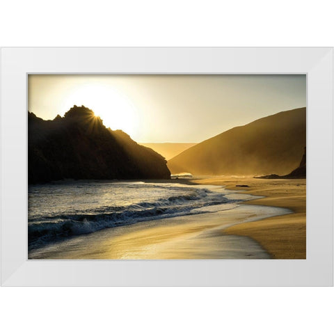 Sunset at Big Sur White Modern Wood Framed Art Print by Delimont, Danita