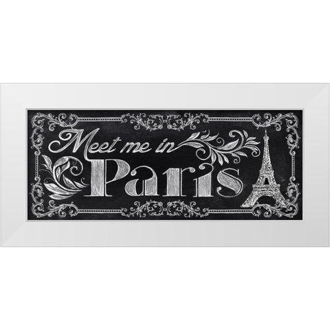 Meet Me in Paris White Modern Wood Framed Art Print by Knutsen, Conrad