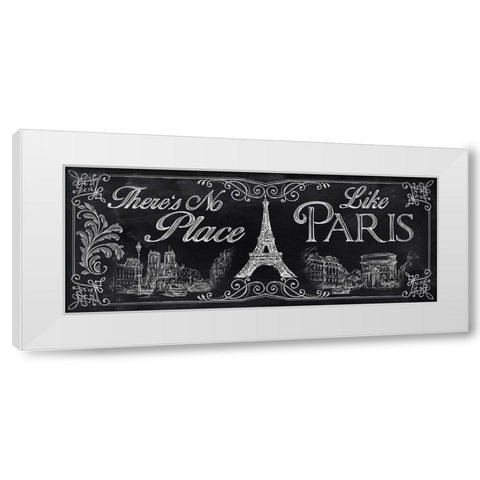 No Place Like Paris White Modern Wood Framed Art Print by Knutsen, Conrad