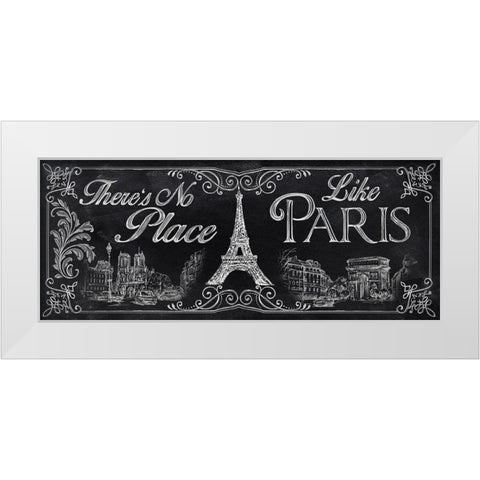 No Place Like Paris White Modern Wood Framed Art Print by Knutsen, Conrad