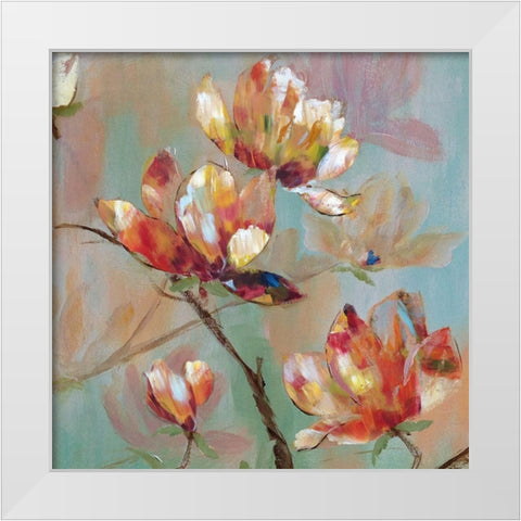 Splashy Spring I White Modern Wood Framed Art Print by Nan