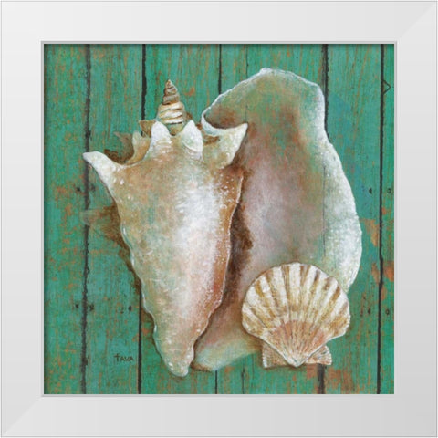 Conch White Modern Wood Framed Art Print by Tava, Janet